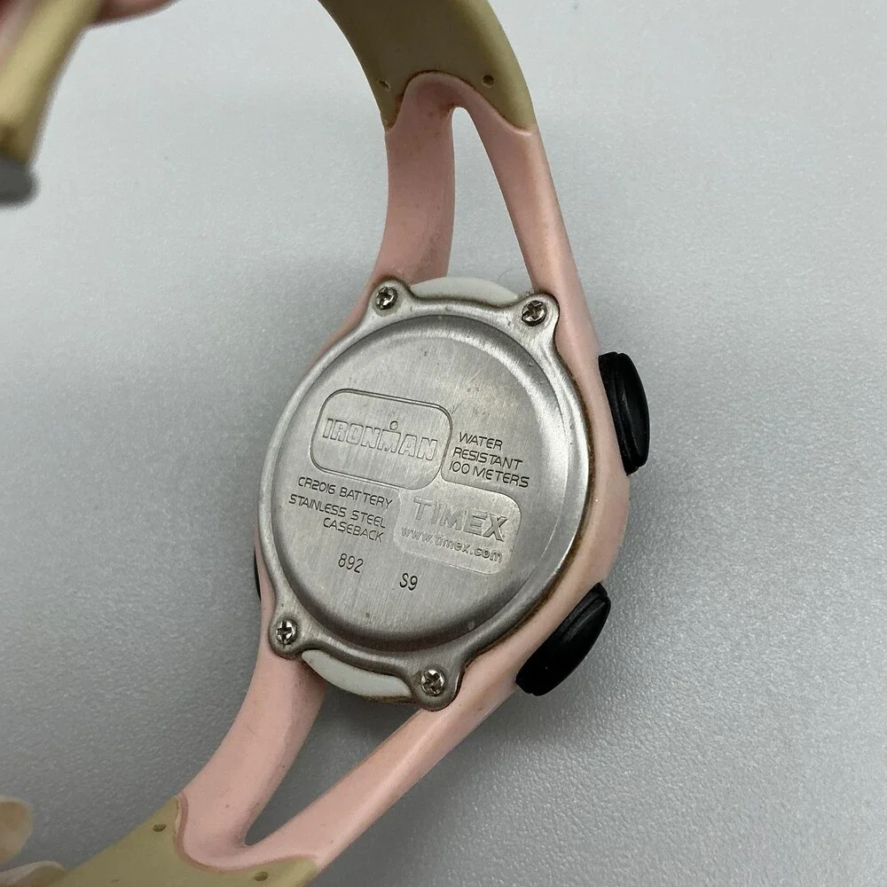 Timex Ironman Triathlon Womens Watch 33mm Gray Digital Pink Indiglo New Battery